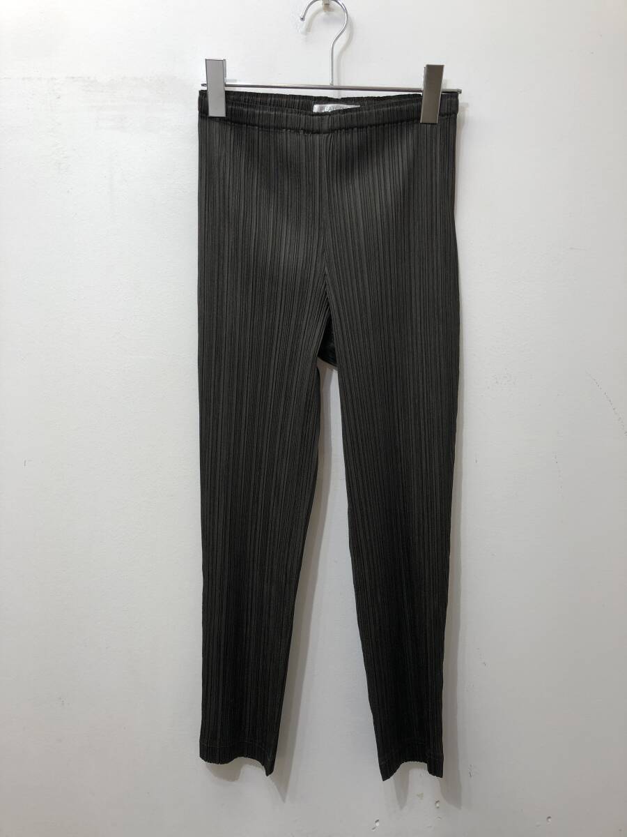 236☆PLEATS PLEASE プリーツプリーズ☆イッセイミヤケ☆クロップドパンツ【２】チャコールブラウン