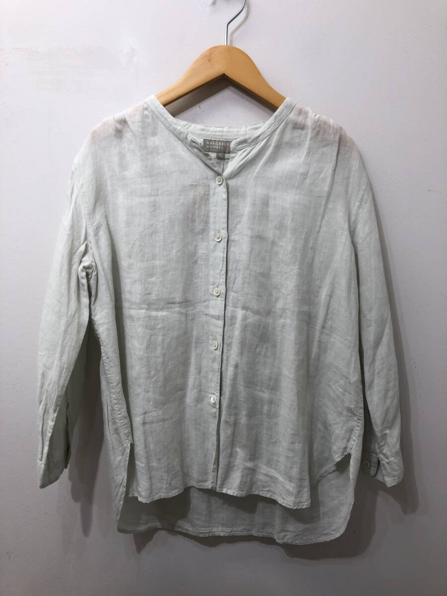 239☆MARGARET HOWELL マーガレットハウエル☆麻 リネン ブラウス【１】アイスグリーン