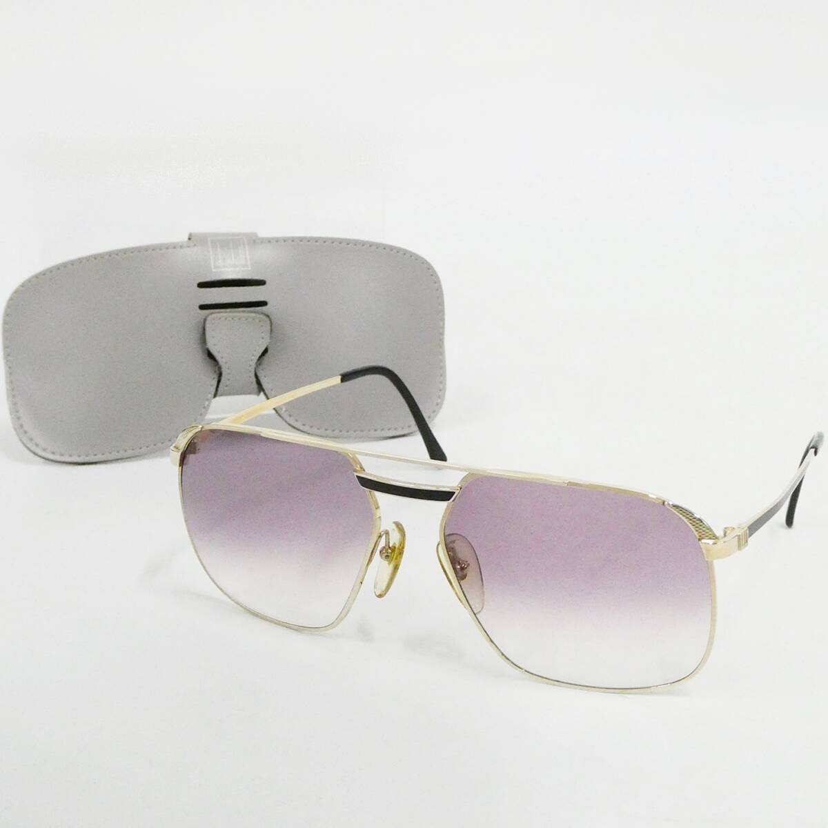 ダンヒル Dunhill 6011 49 62□17 140 サングラス 紫系 パープルカラー ソフトケース付き Kキ31