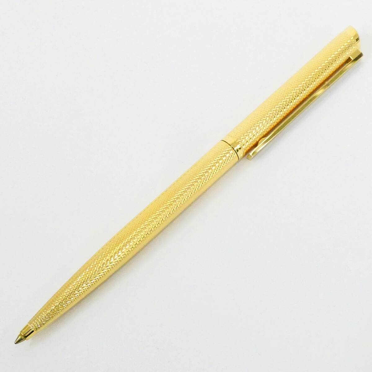 Dunhill ダンヒル ボールペン ゴールドカラー 回転式 ジェムライン 筆記具 Kキ31