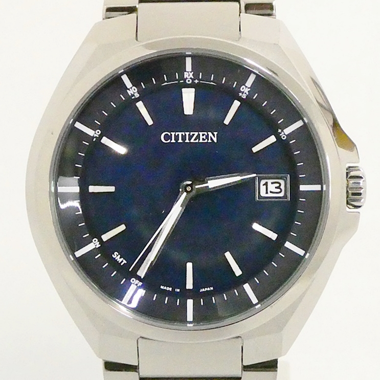 美品 CITIZEN ATTESA シチズン アテッサ エコドライブ ダイレクトフライト CB3010-57L ネイビー文字盤 チタン 腕時計 Kキ31