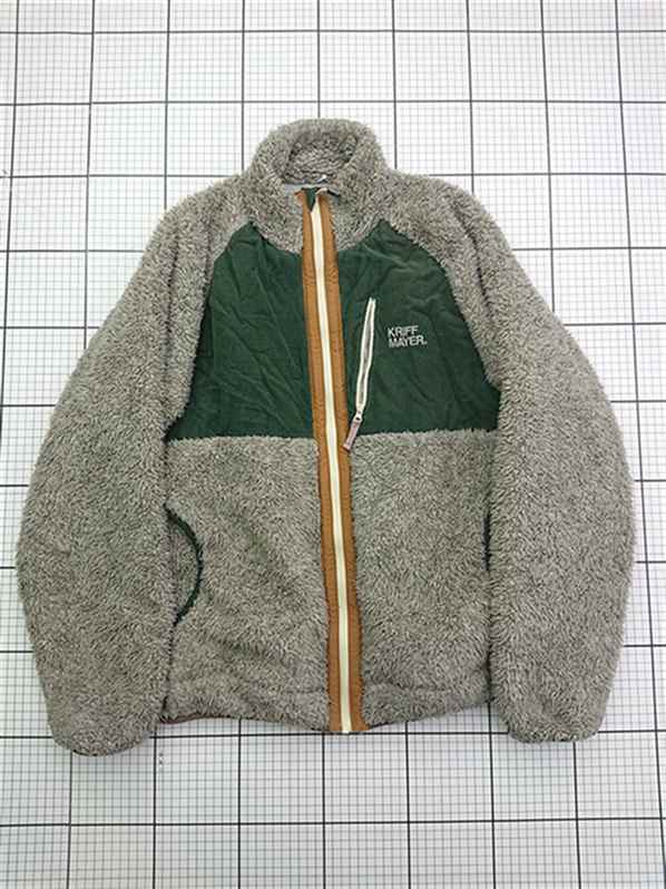 ◇ ⊇ クリフメイヤー KRIFF MAYER ボアフリースジャケット NO.2314408L グレー系 メンズL E