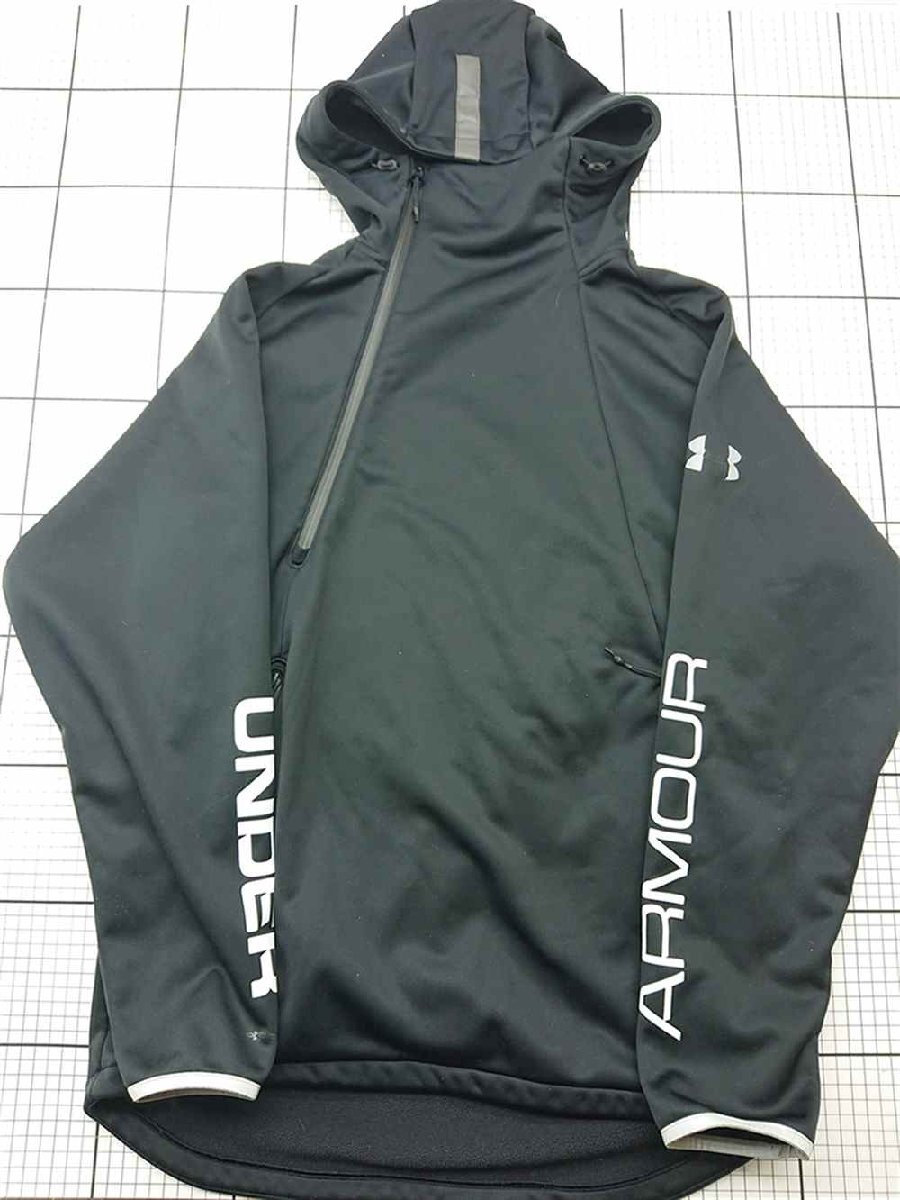 ◇ ⊇ アンダーアーマー UNDER ARMOUR コールドギア フリースパーカー ブラック系 メンズ M E