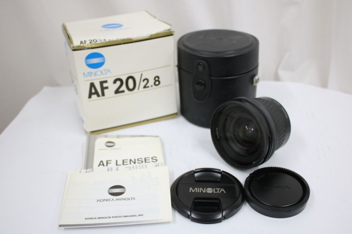 【光学美品】 【元箱付き】ミノルタ Minolta AF 20mm F2.8 レンズ e11774