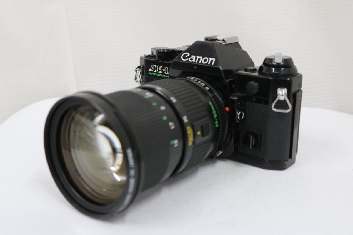 【返品保証】 キャノン Canon AE-1 ブラック New FD 35-105mm F3.5 ボディレンズセット e11934