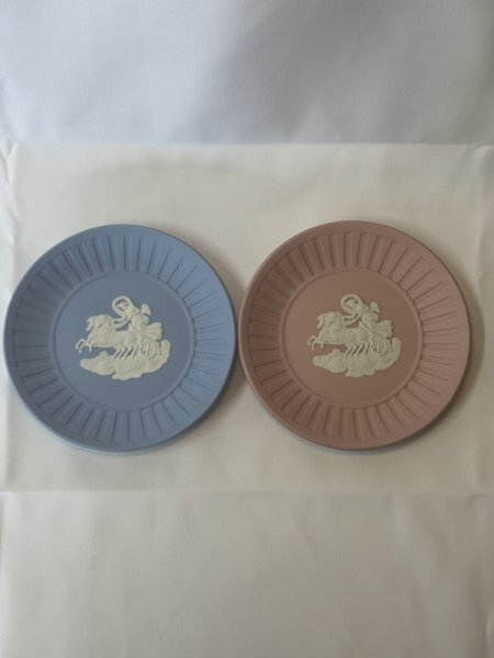 WEDGWOOD　ジャスパー　小皿　プレート　2枚セット　ブルー　ピンク　ウェッジウッド
