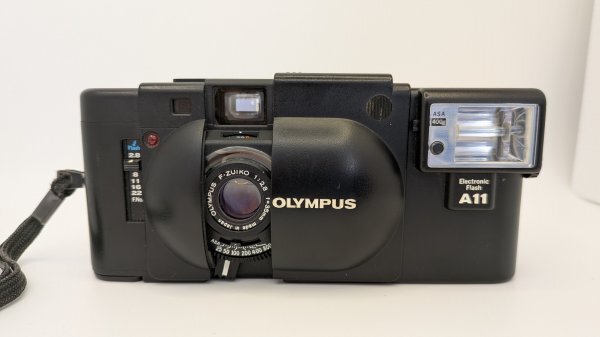 １円スタート OLYMPUS オリンパス XA+A11 ブラック コンパクトフィルムカメラ 現状品