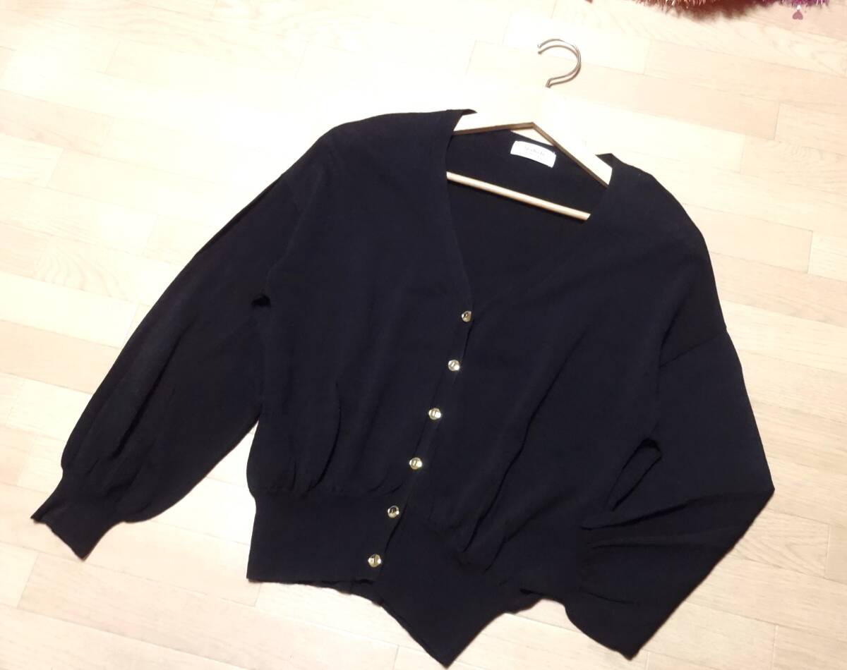 【Te chichi TERRASSE】黒長袖カーディガンF★新品同様♪