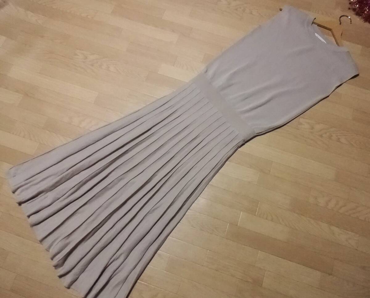 【Ropepicnic】ベージュノースリーブニットロングワンピース38★ロペピクニック★新品♪
