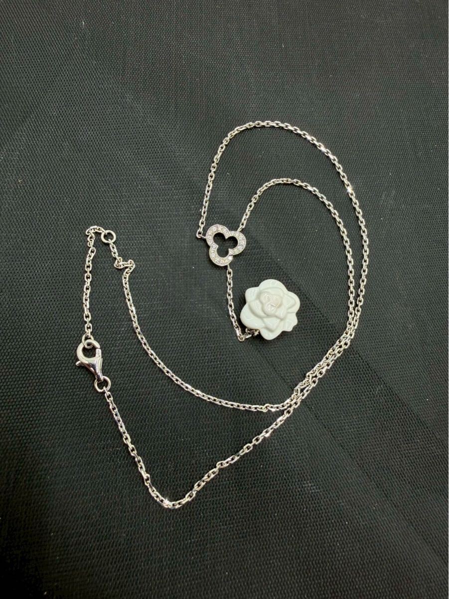 ○ CHANEL シャネル カメリア AU750 750 ネックレス 6.4g
