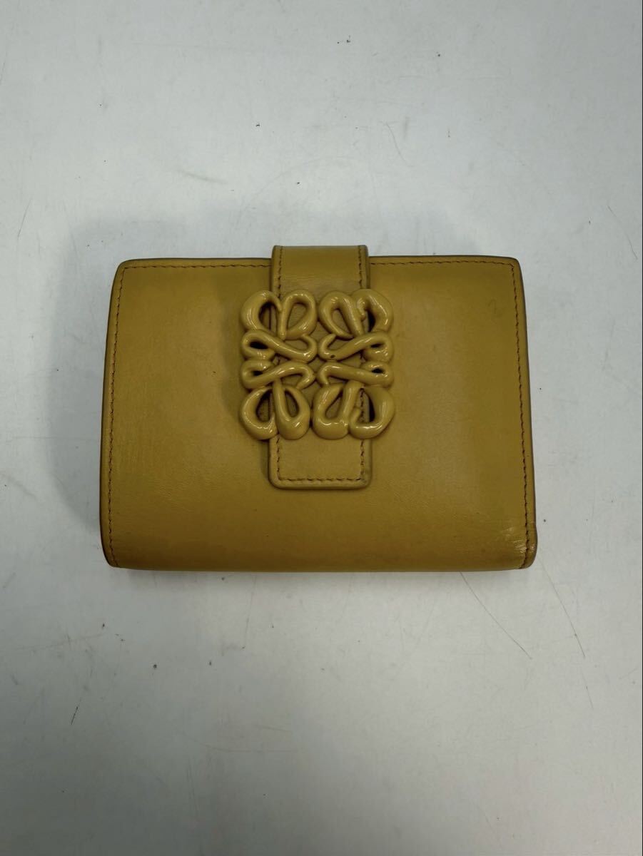 ♪ LOEWE ロエベ アナグラム トライフォールド ウォレット イエロー