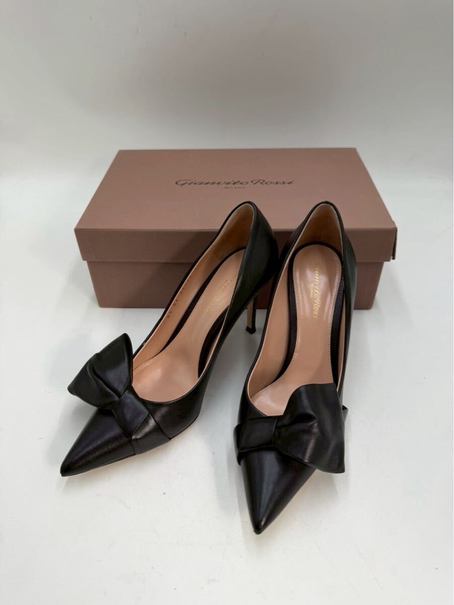 ♪ Gianvito Rossi パンプス リボン ブラック 