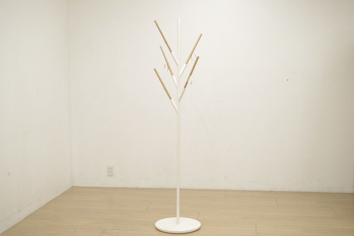 展示品 TIME＆STYLE タイムアンドスタイル CONBRIO コンブリオ ポールハンガー コートハンガー 洋服掛け 帽子掛け 無垢材 ナラ材 本革