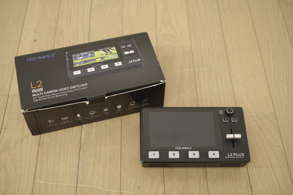 美品 FEELWORLD ビデオミキサー L2 PLUS 通電・動作確認済み 5.5インチ タッチスクリーン 高画質 USB HDMI 映像機器 ビジネス 教育
