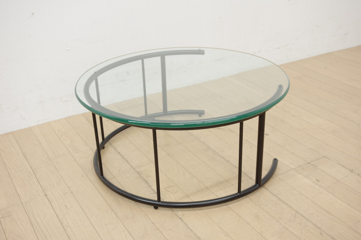 展示品 フクラ HUKLA ガラステーブル TMRB Mサイズ センターテーブル 円卓 丸テーブル サイドテーブル 新品約13万 モダン シンプル