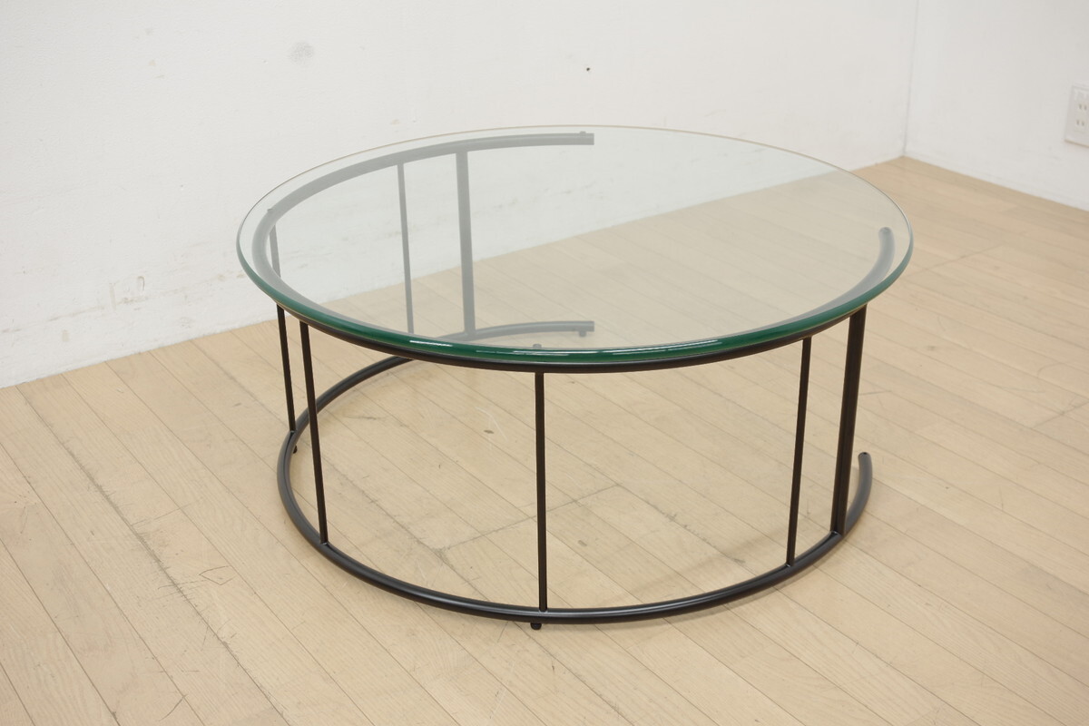 展示品 フクラ HUKLA ガラステーブル TMRB Lサイズ センターテーブル 円卓 丸テーブル サイドテーブル 新品約15万 モダン シンプル