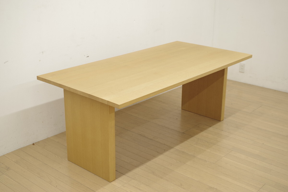 展示品 KASHIWA 柏木工 ダイニングテーブル オーク無垢材 リビング 食卓机 作業台 シンプル ナチュラル 約W180×D90×H70cm