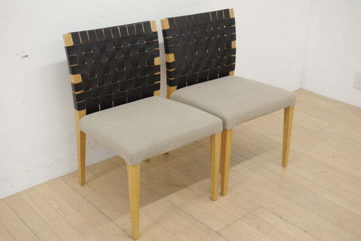 Ritzwell リッツウェル KLINT クリント CHAIR ダイニングチェア 2脚セット アームレス 食卓椅子 ナラ材 本革 ファブリック 新品2脚34万〜