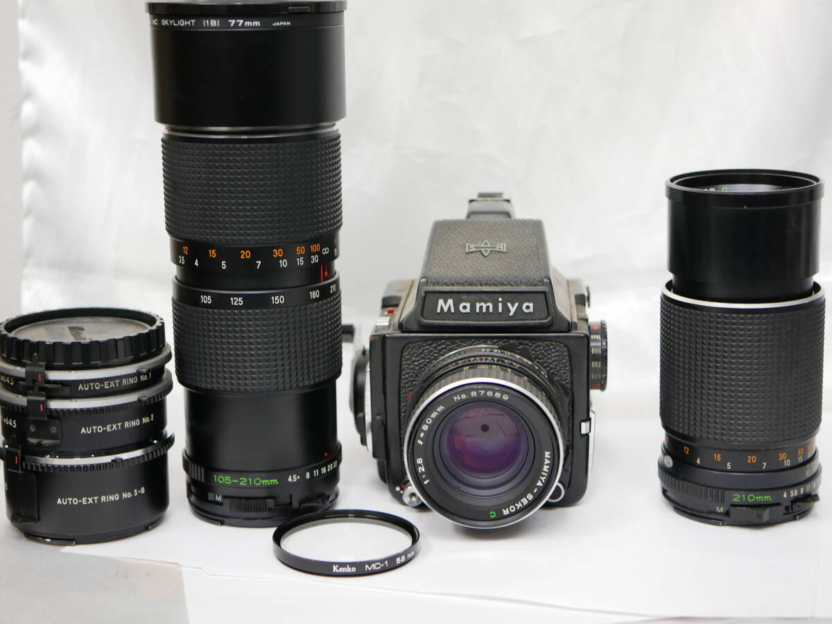 #2243 Mamiya M645 1000s 80mm F2.8 210mm f4 105-210mm F4.5 マミヤ 中判フィルムカメラ レンズ付き