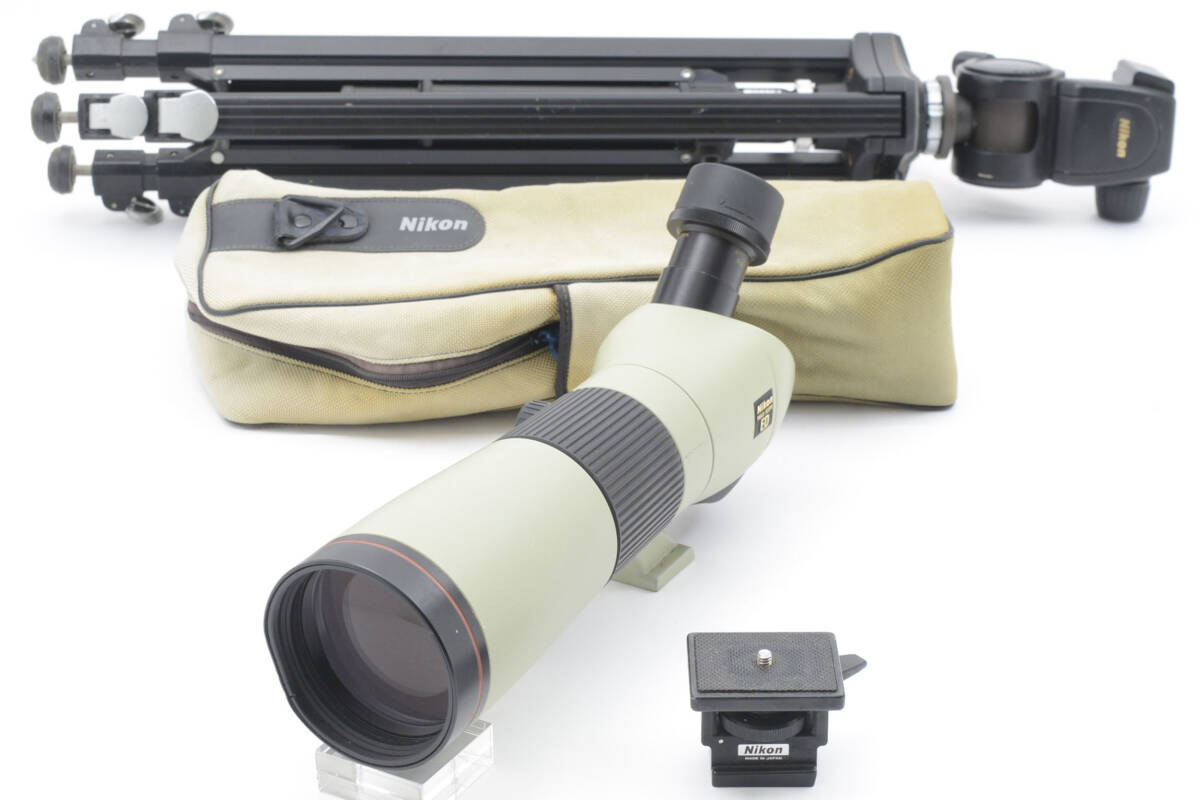 【希少・美品】Nikon ニコン FIELDSCOPE フィールドスコープ ED78 接眼レンズ（40×WF）・三脚付き 【動作確認済】#2717958