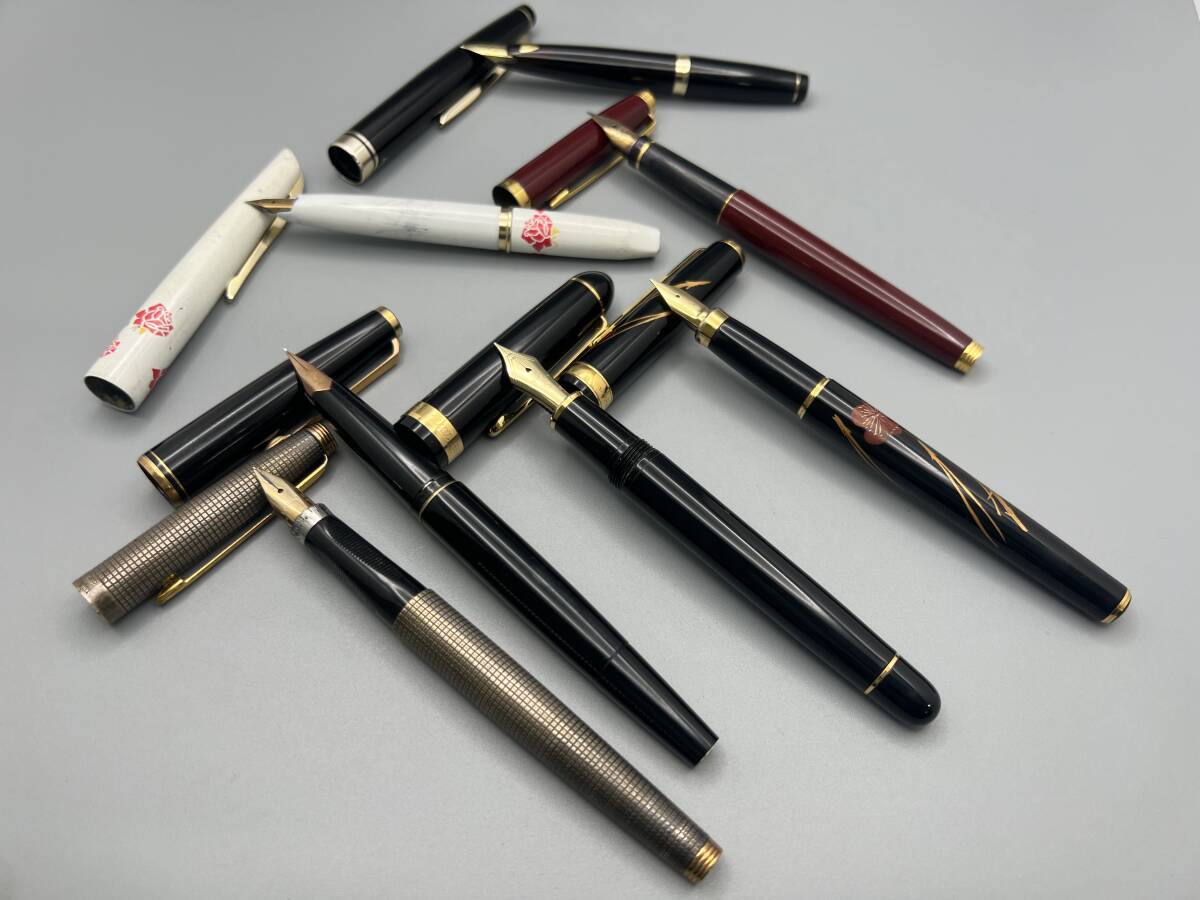 M20☆ 7点 ペン先 21K 1点 / 18K 1点 / 14K 585 5点 / 万年筆 PLATINUM 美巧 金沢箱の漆塗 まとめて 筆記用具 文房具 筆記未確認 現状渡し
