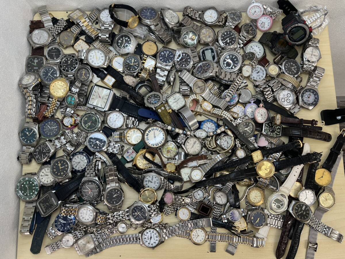 N6☆ 127点 腕時計 まとめ 約7.5kg 大量 SEIKO CITIZEN CASIO ELGIN など 他 色々 レディース メンズ 懐中時計 動作未確認 現状渡し 1円〜
