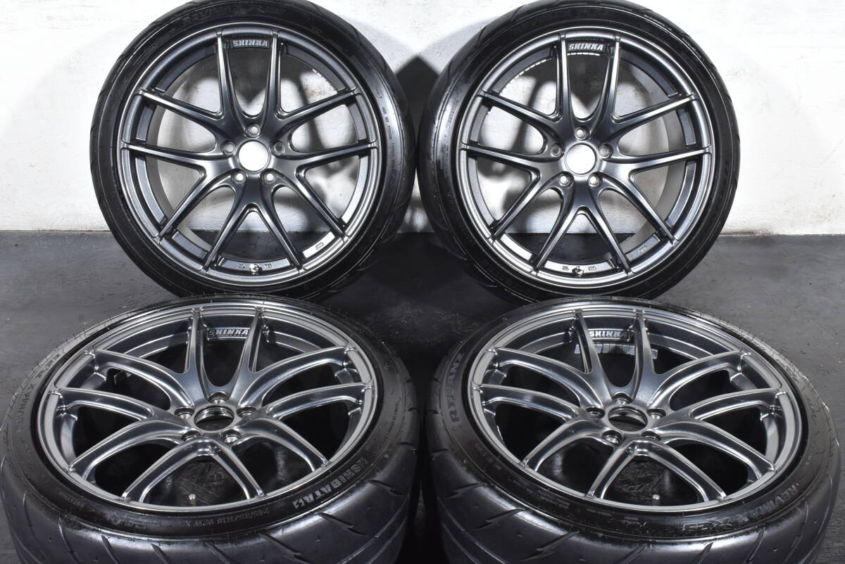 ☆UP GARAGE Racing Light SHINKA 18インチ☆PCD100 8.5J +45☆SHIBATAIRE RYDANZ REVIMAX R23 TW300☆245/35R18☆86 BRZ インプレッサ☆
