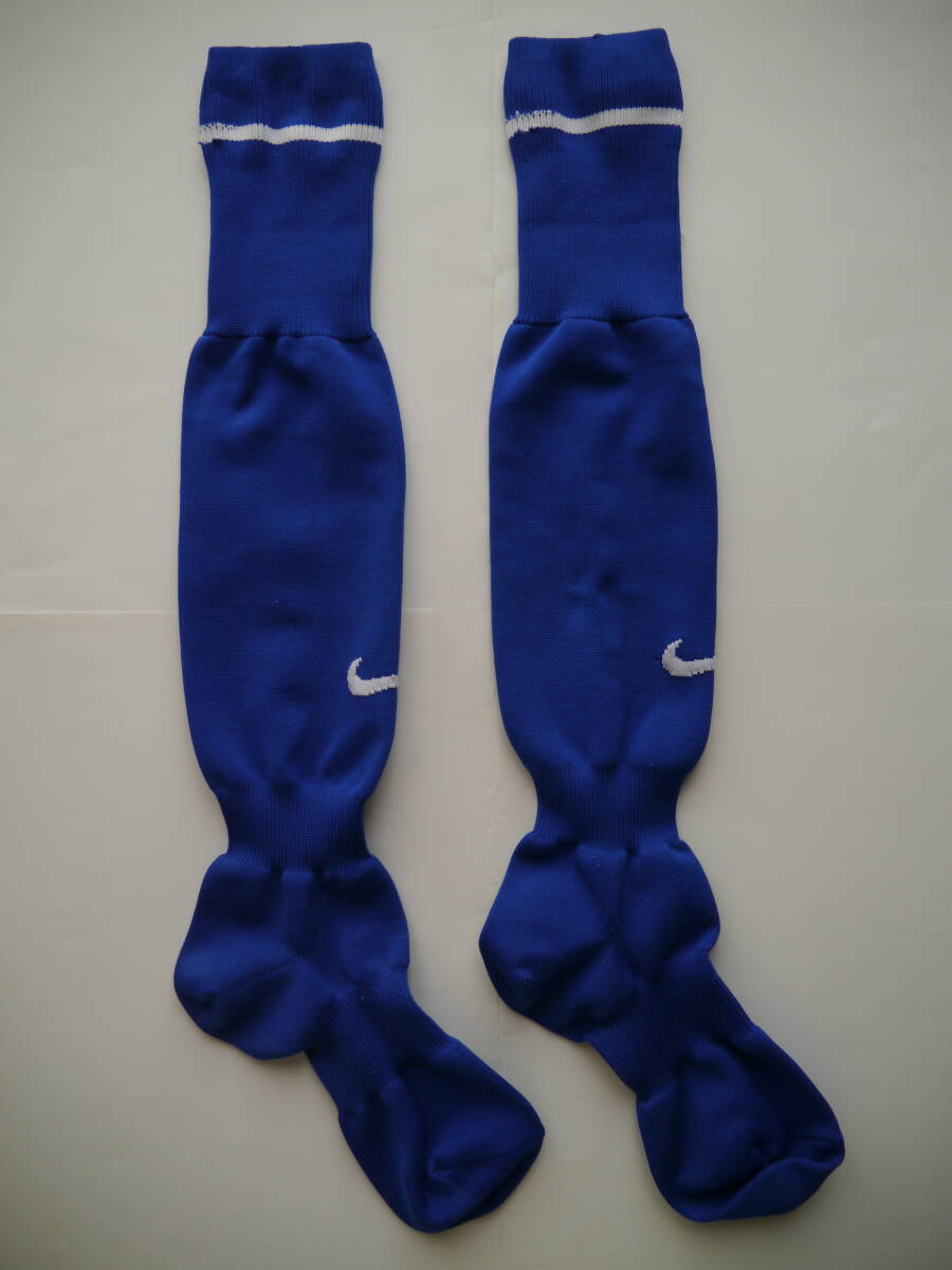 【中古】ナイキ[NIKE] サッカーソックス サッカーストッキング 靴下 ブルーxホワイト 23-25cm程度 中学 高校 部活