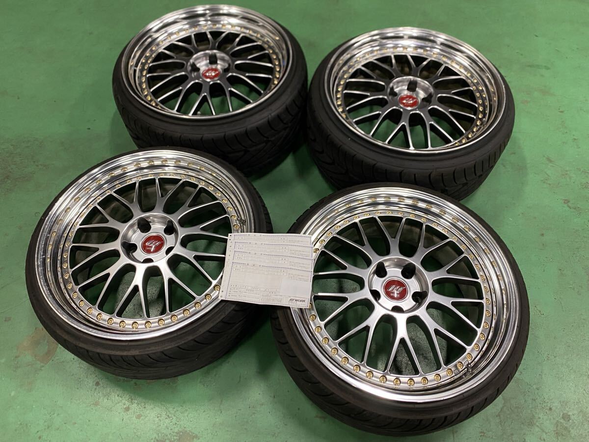 王道サイズ セルシオ 30 後期 WORK ZISTANCE W10M 20インチ 114.3 5H 9.5J ＋25 10.5J ＋33 ゴールドピアス タイヤほぼ新品 