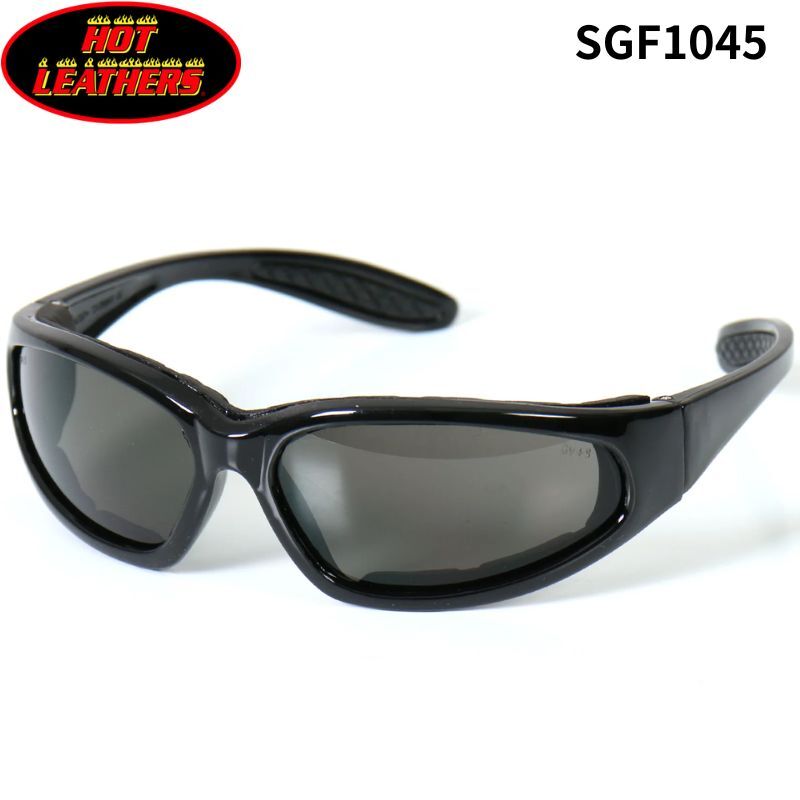 HOT LEATHERS　Titan　フォームパッド付ライディングサングラス　スモーク　UVカット（SGF1045）