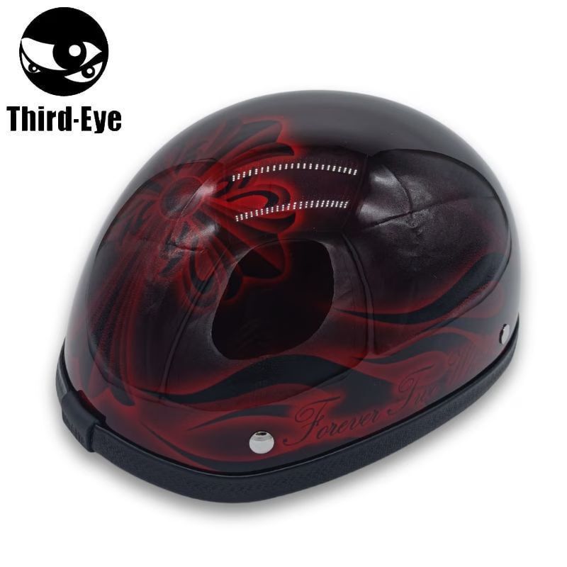 【１点限り】Third-Eye　装飾用 カスタムペイント ハーフヘルメット　タイプ：ストーン　サイズ：フリー（約60cm）サードアイ T-s03