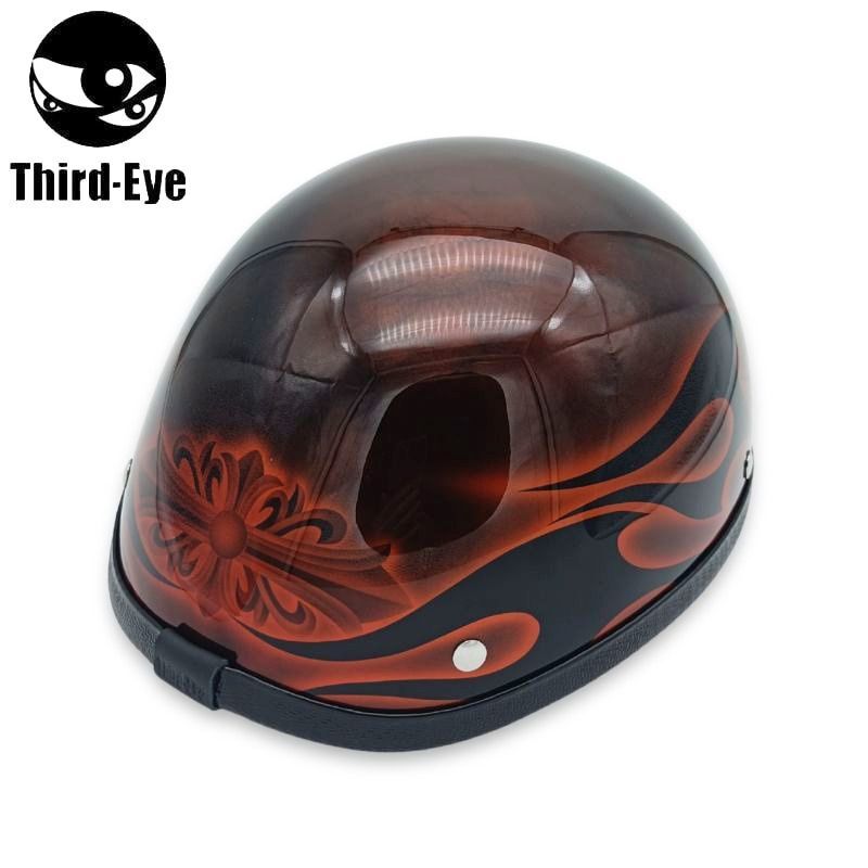 【１点限り】Third-Eye　装飾用 カスタムペイント ハーフヘルメット　タイプ：ストーン　サイズ：XLサイズ（約61～62cm）サードアイ T-s11