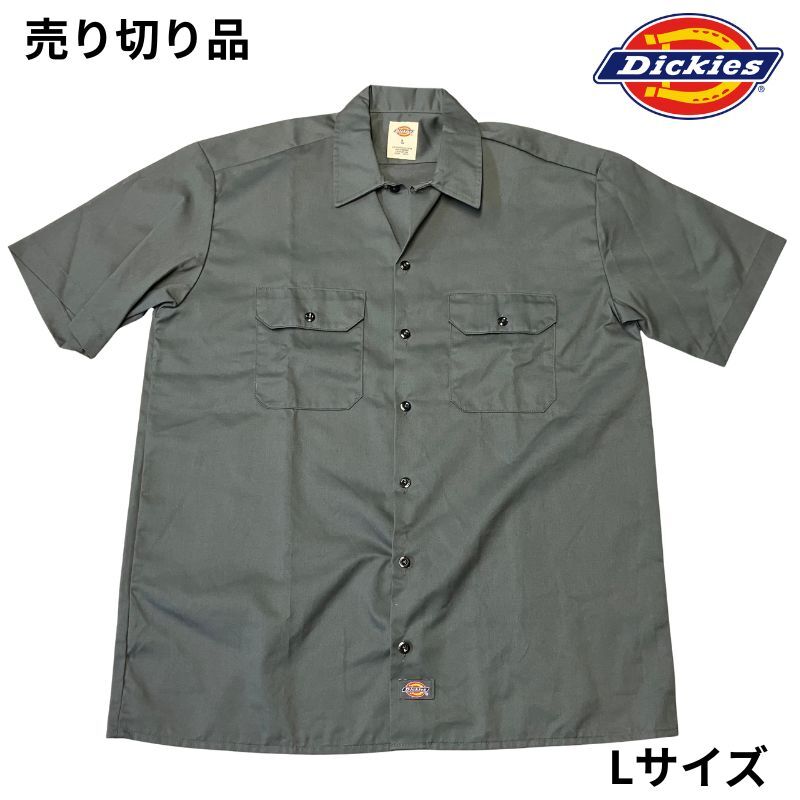 【セール！売り切り品】Dickies（ディッキーズ）ワークシャツ　半袖シャツ　チャコール　サイズ：L