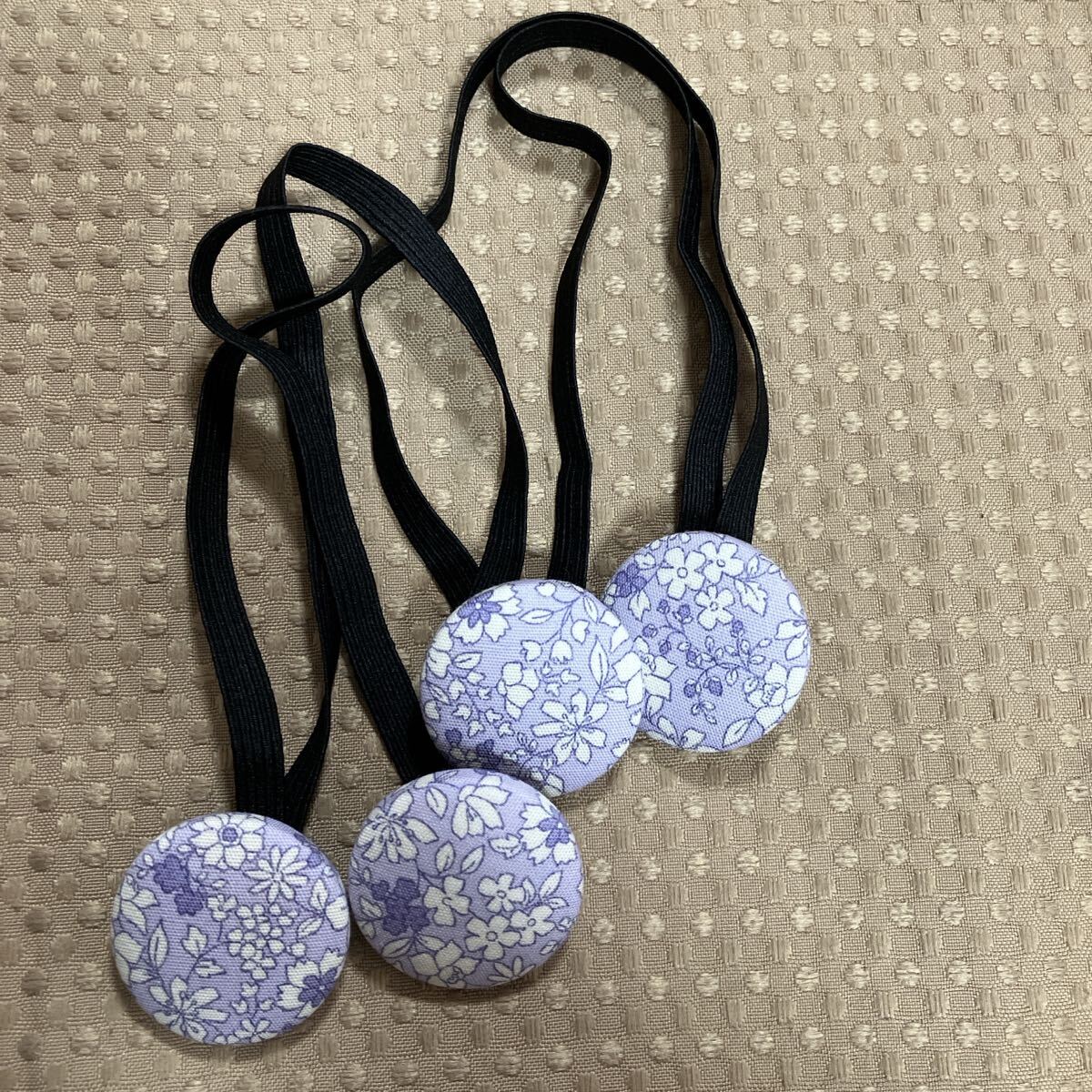 裾ズレ落ち防止バンド　ガウチョ ワイドパンツに ハンドメイド パープル
