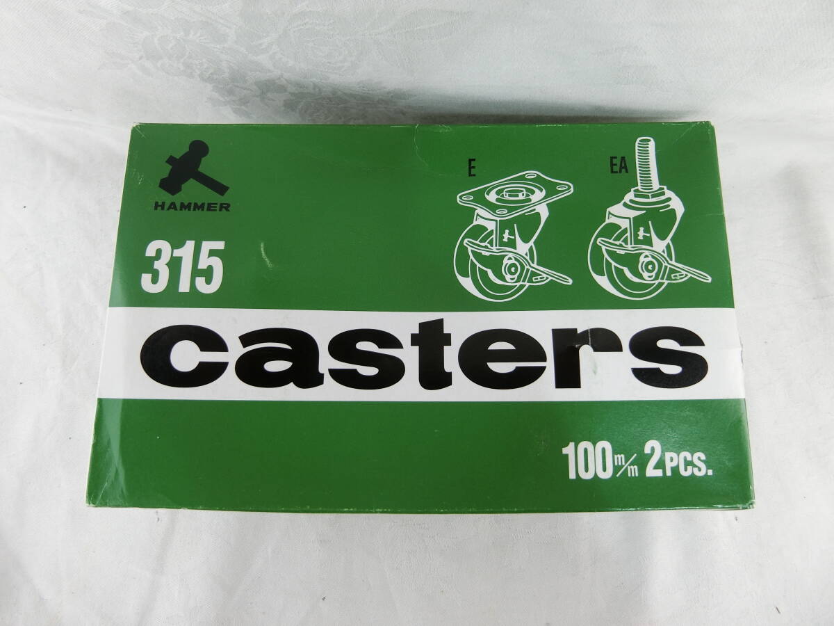【新品】HAMMER CASTERS ハンマーキャスター オールステンレス 車輪 100mm M16×2.0 50kg 315EA-R ②