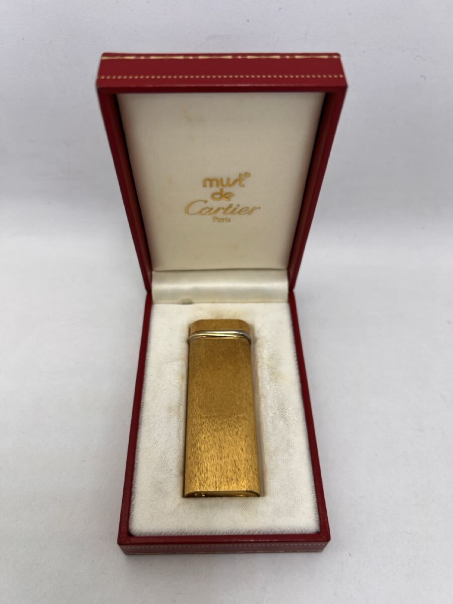 【中古品】Cartier ★現状渡し★ 火花のみ確認 カルティエ GP トリニティ ガスライター ★ゴールドカラー ★ 喫煙具