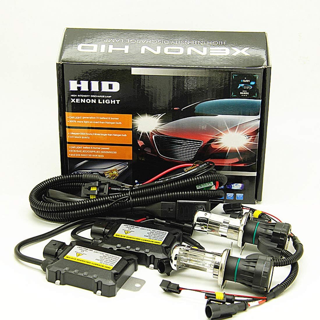 55W H4 6000K キセノン HIDキット キセノン電球 ランプ デジタルバラスト 車のヘッドライト DC 12V