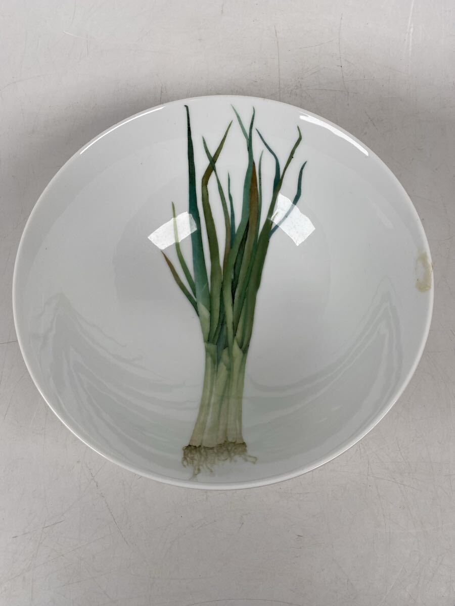 Noritake ノリタケ 京香旬彩 野菜 皿 プレート 陶器 和食器 食器 ボウル 葱 ねぎ 鉢 骨董品 古美術品 直径23cm 高さ10cm【426①】