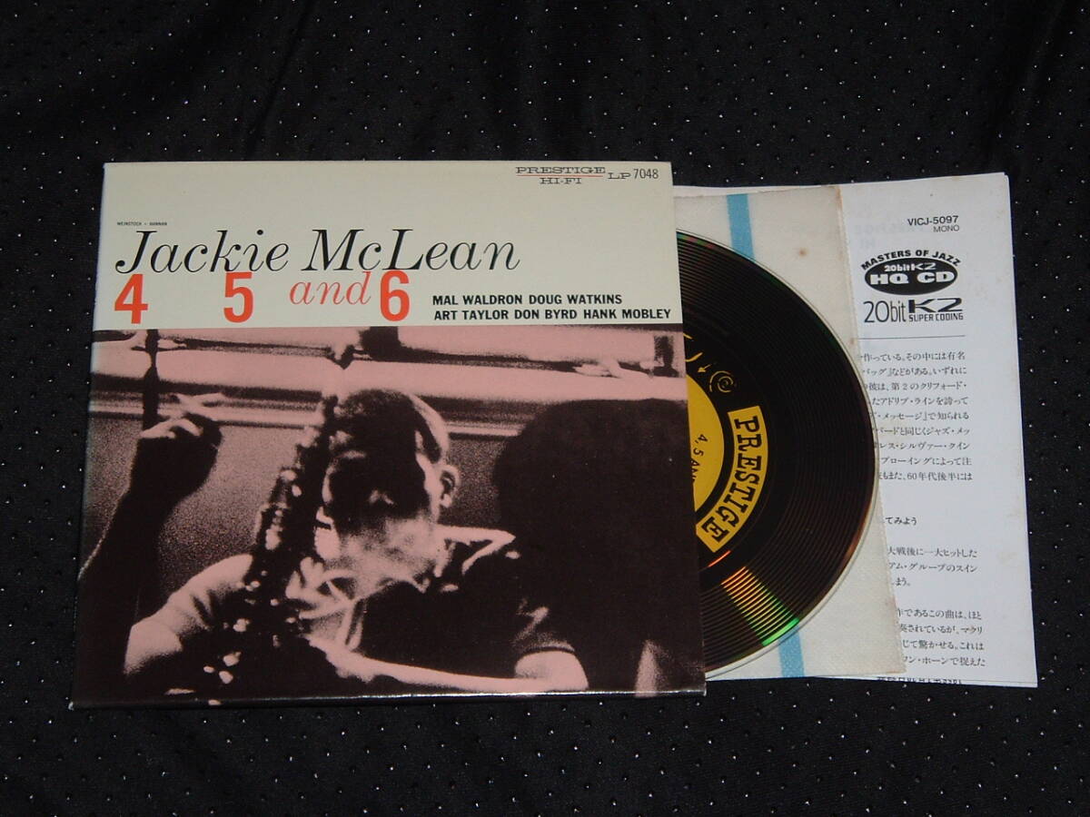 紙ジャケ日本盤★JACKIE McLEAN/4, 5, AND 6★56年★20bitK2 HQ CD VICJ-5097