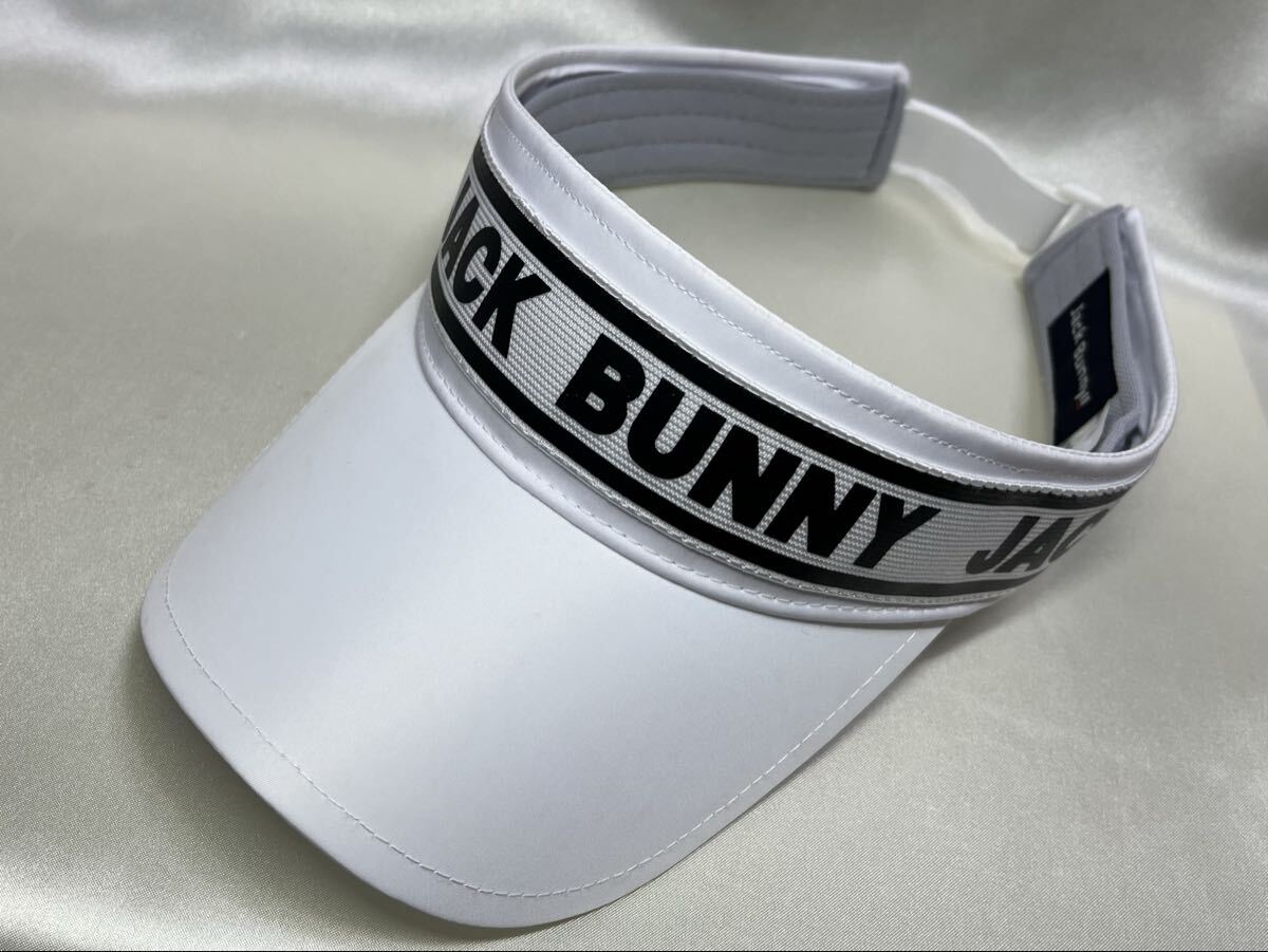 美品 正規品 パーリーゲイツ PEARLY GATES Jack Bunny ジャックバニー ゴルフ サンバイザー バイザー ホワイト