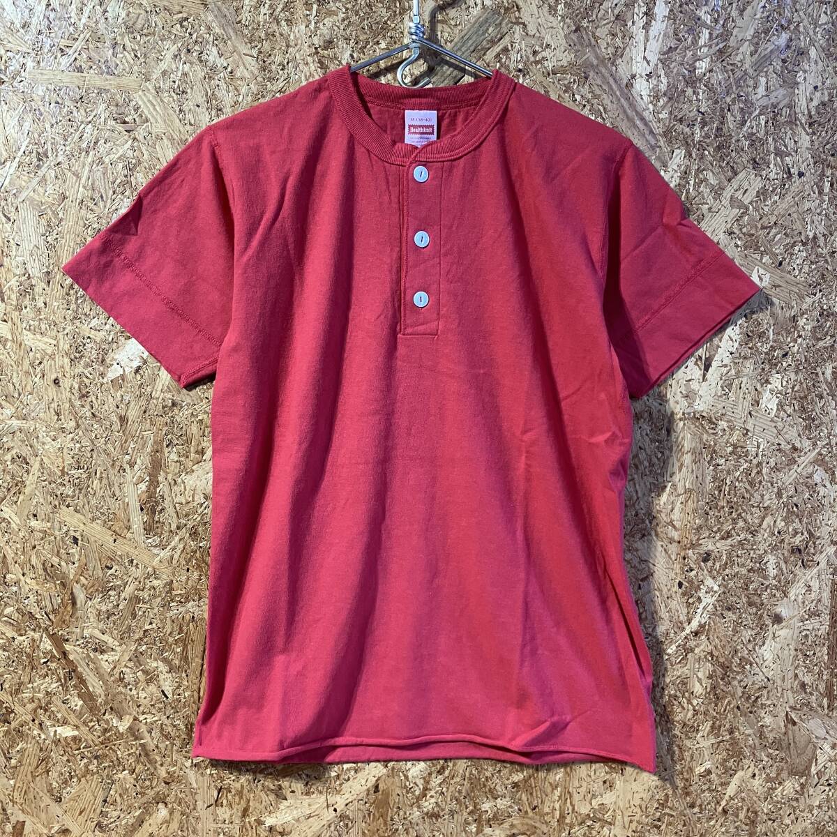 Healthknit ヘンリーネック 半袖 Tシャツ M ヘルスニット