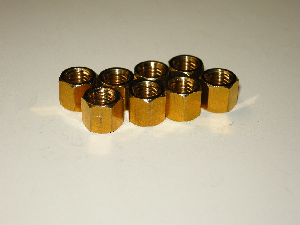 条件付定形外発送 ブラスナット 8個Set M8x11mm 排気廻り サビない カジらない 小径真鍮ナット 空冷VW ワーゲン ビートル バス カルマン