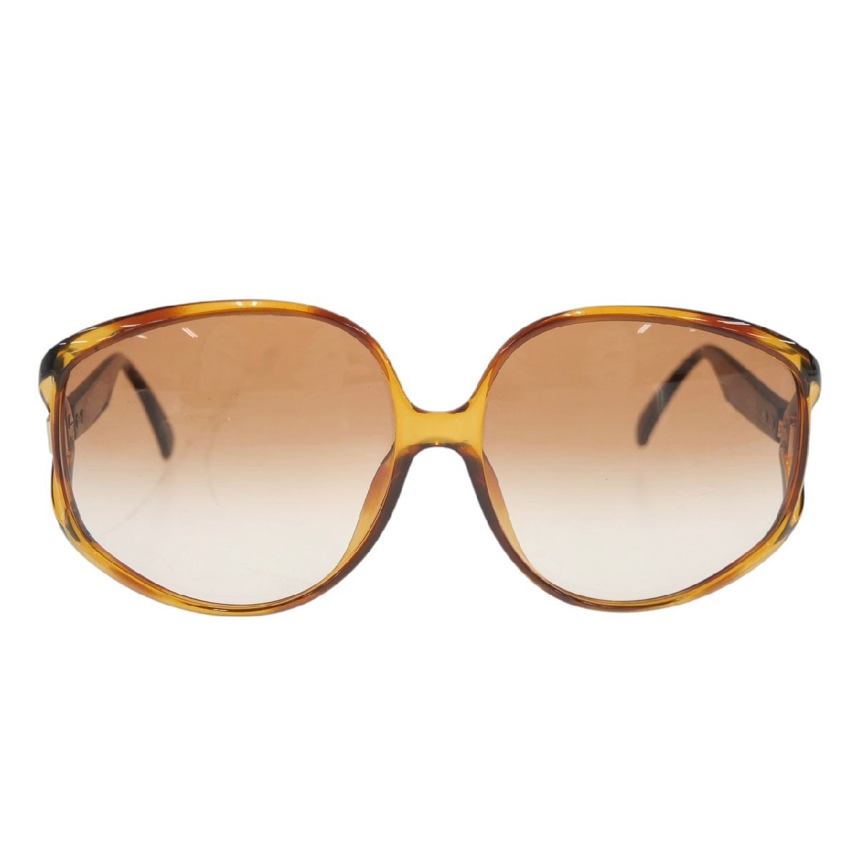 1円スタート Christian Dior クリスチャンディオール サングラス 2320A 10 62□14 CDロゴ 眼鏡 メガネ 度なし ブラウン レディース