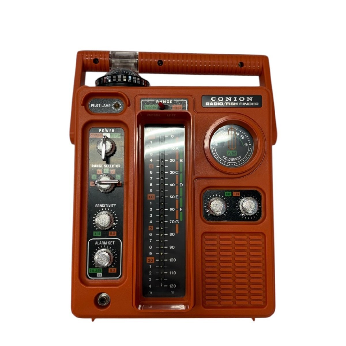 1円スタート Coney Onkyo コニーオンキョー 魚群探知機 CSR-P48 ラジオ アラーム 魚探 探知 昭和 レトロ レジャー アウトドア 動作未確認