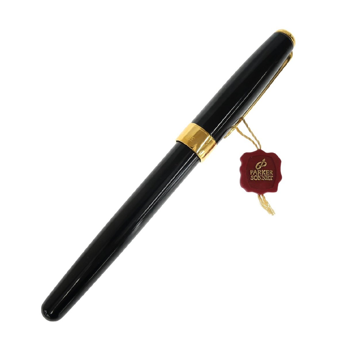 １円スタート PARKER パーカー SONNET ソネット 万年筆 ペン先 18K K18 750 ブラック ゴールド 文房具 筆記具 ステーショナリー 筆記未確認