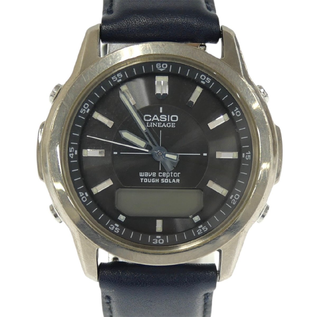 1円スタート CASIO カシオ LINEAGE リニエージ LCW-100T 電波ソーラー タフソーラー デジアナ 黒文字盤 メンズ 腕時計 動作未確認