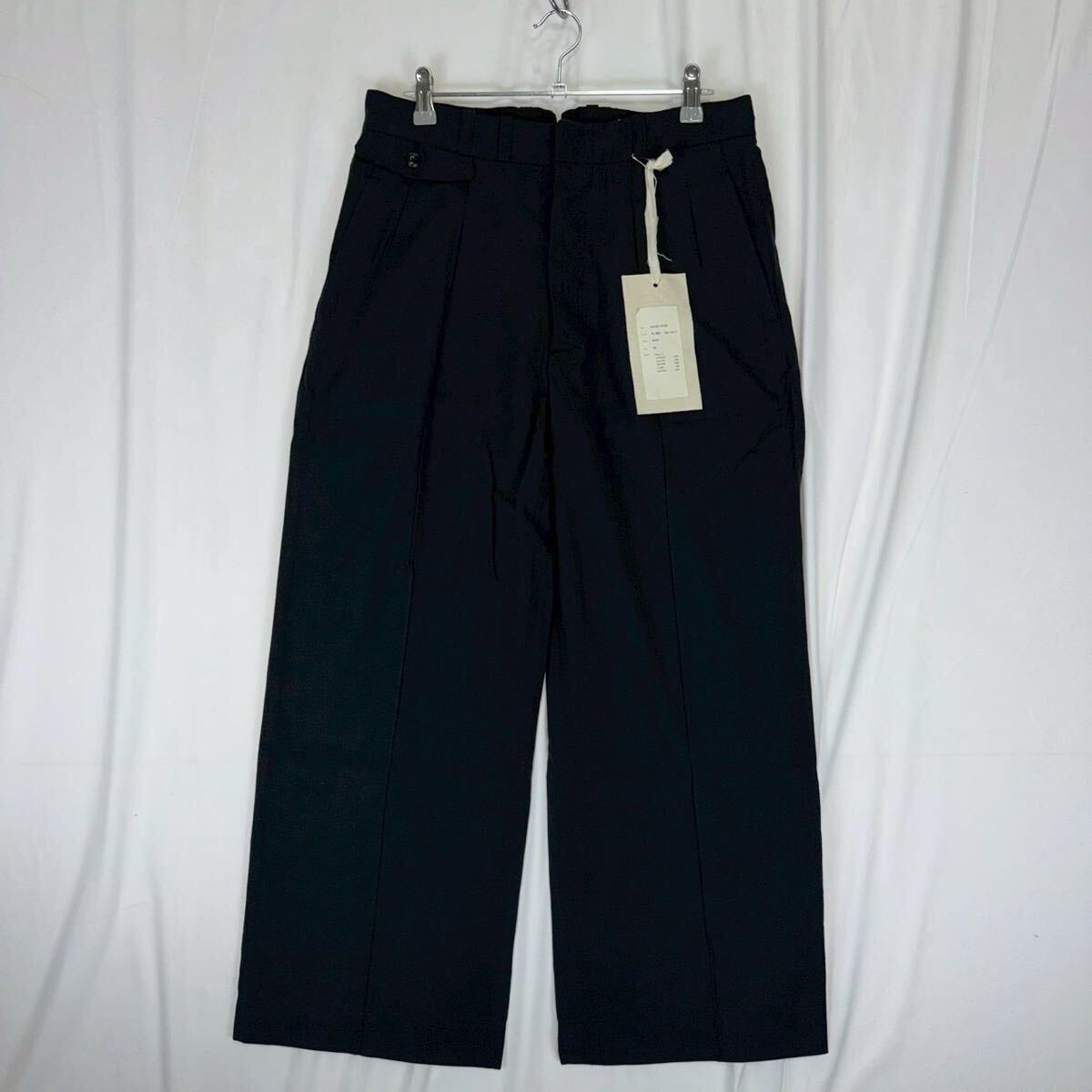 新品 24ss OLD JOE DOUBLE-PLEATED BUGS TROUSER オールドジョー ブラック リヨセル コットン 綿 ツータック スラックス パンツ 黒 30