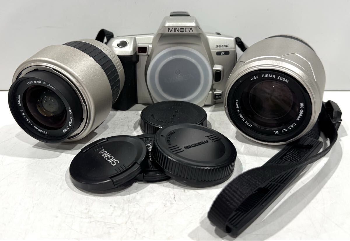 260422A☆ MINOLTA α 360si フィルムカメラ SIGMA AFレンズ2本セット ♪配送方法＝おてがる配送宅急便(EAZY)♪