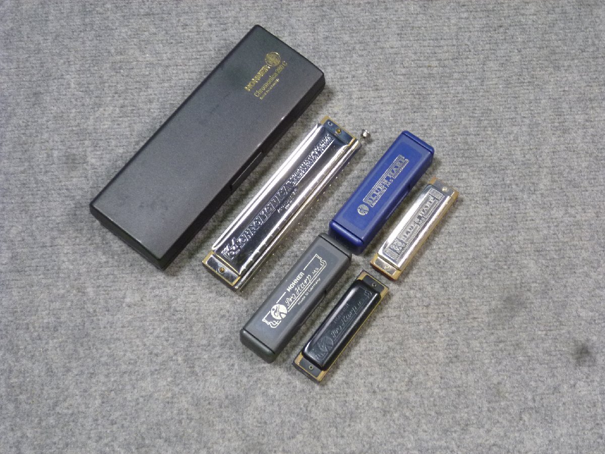 ▲ HOHNER ホーナー ハーモニカ ハープ 3点セット 64 CHROMONICA Pro Harp BLUES HARP ケース入り ▲