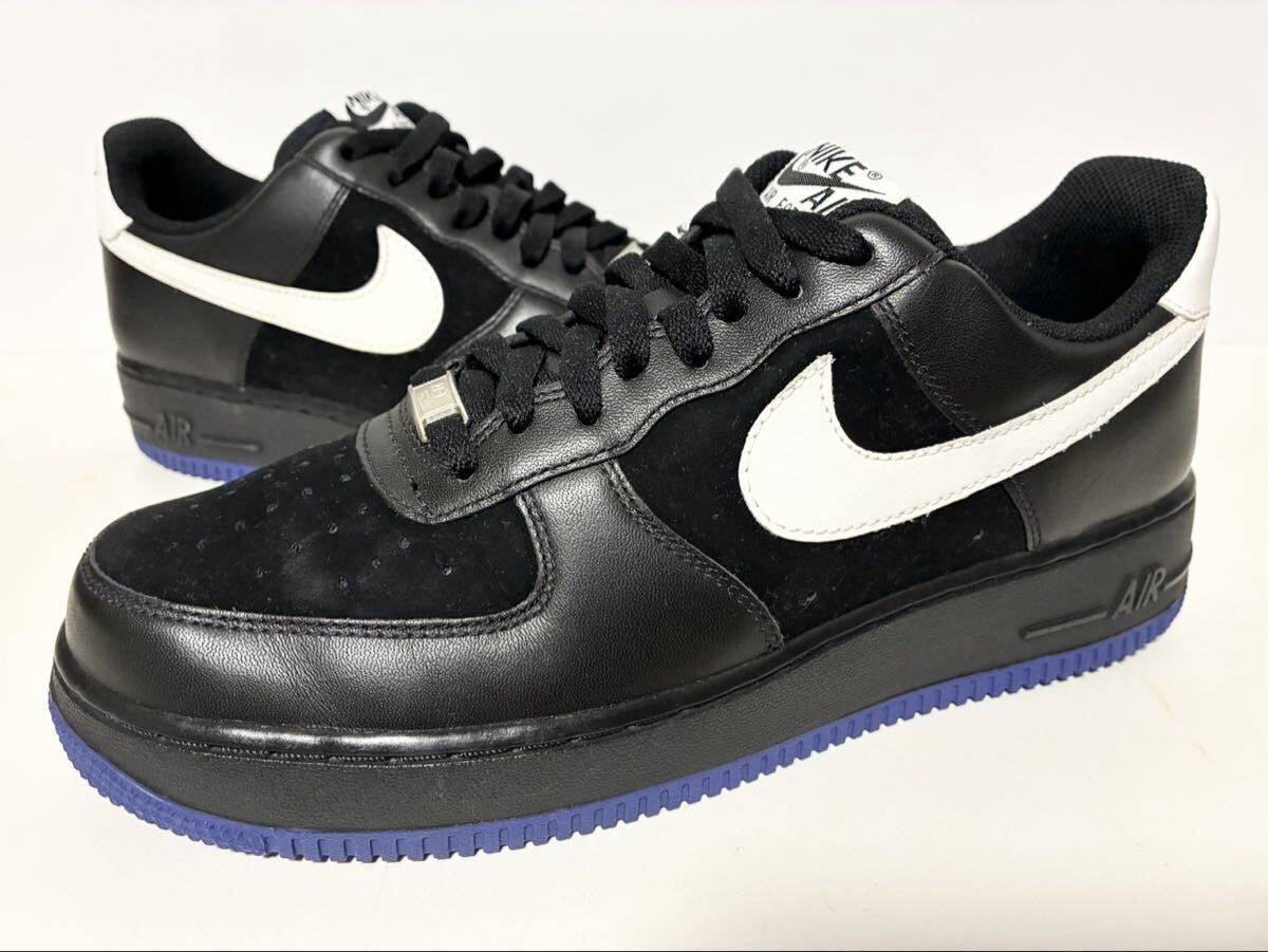 2008 美中古 NIKE AIR FORCE 1 LOW BLACK WHITE ROYAL ナイキ エア フォース ロー ブラック ホワイト ロイヤル 黒 白 27cm US9 315122-011